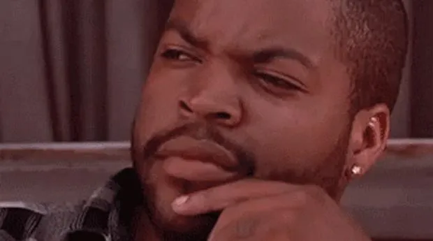 Ice Cube as Craig on a porch, looking unimpressed