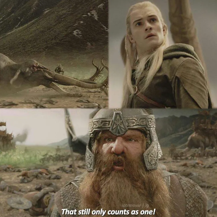 Gimli the dwarf in battle armour, looking indignant